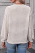 Stripe Round Neck Drop Shoulder Long Sleeve Top